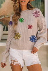 sequin snowflake sweater